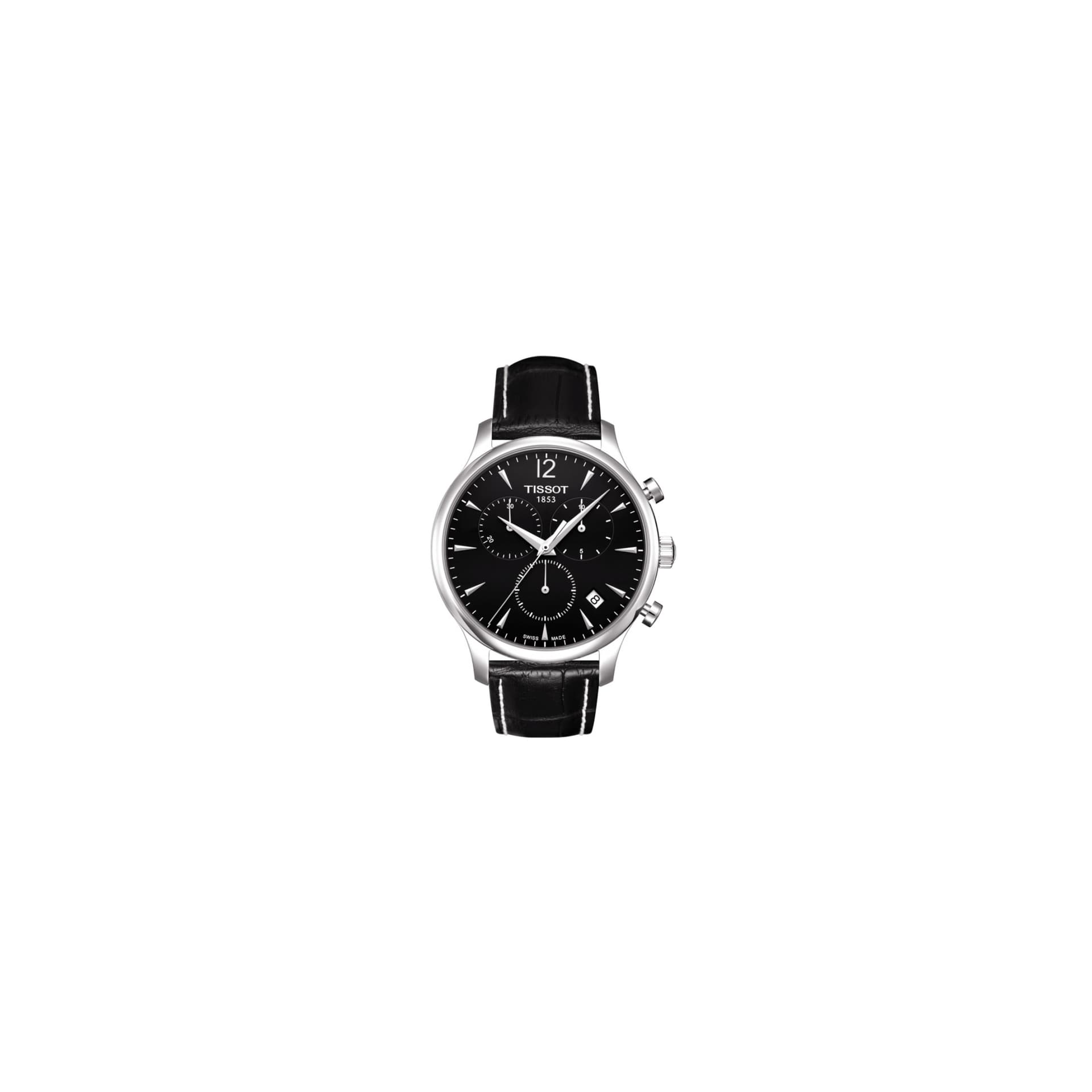 Tissot Tradition 42 mm — cadran noir bracelet cuir