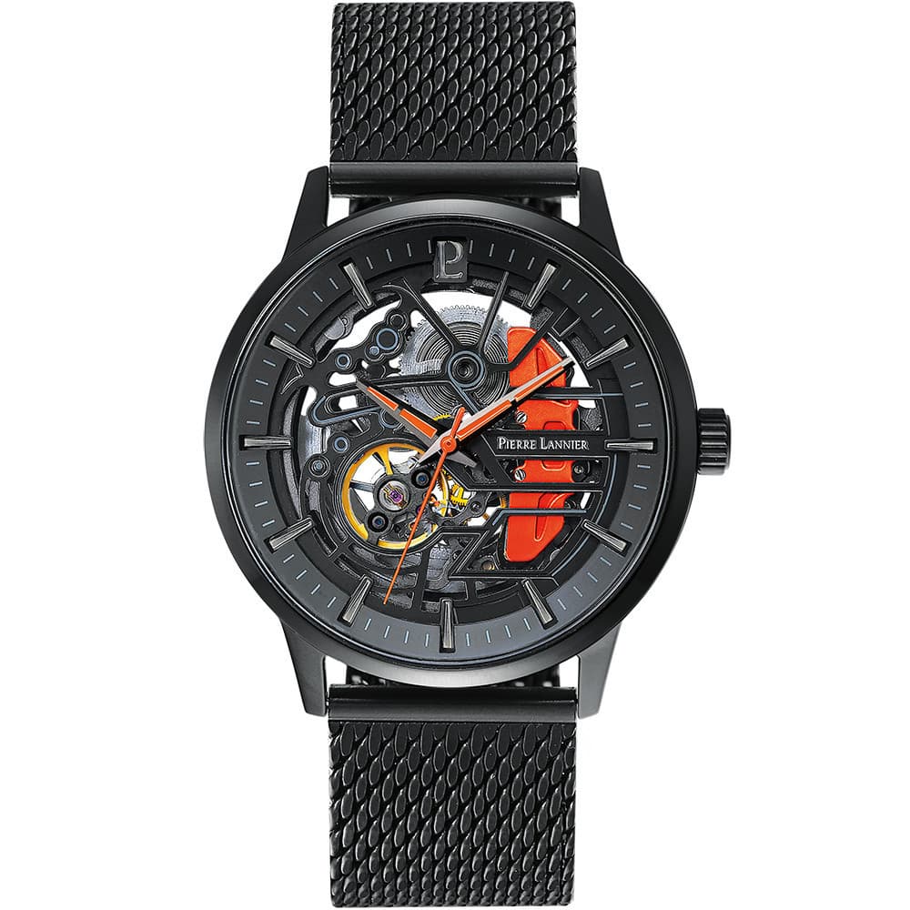 Pierre Lannier Montre Automatique Pierre Lannier Collection Paddock en Acier et PVD Noir