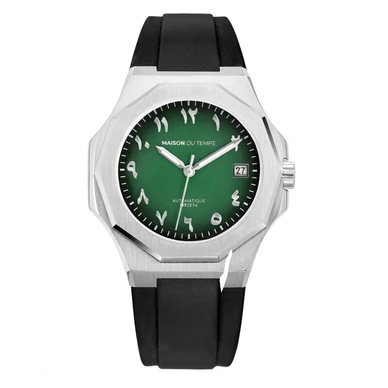 Maison du Temps Montre MTZeta Arabic Vert Silicone Noir 1003-SN