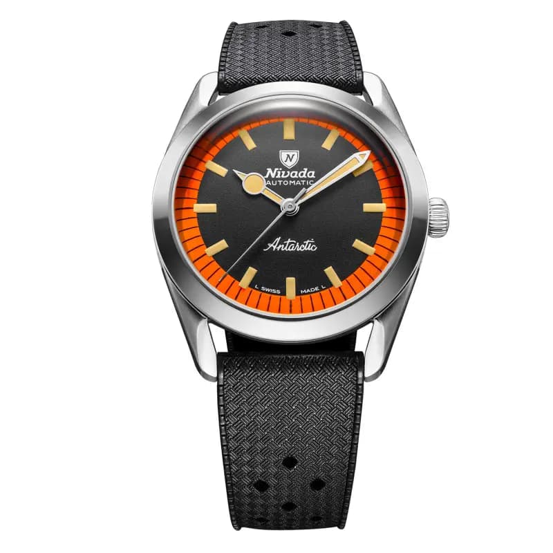 Nivada Grenchen Montre Super Antarctic Black & Orange 38mm no date 32057A