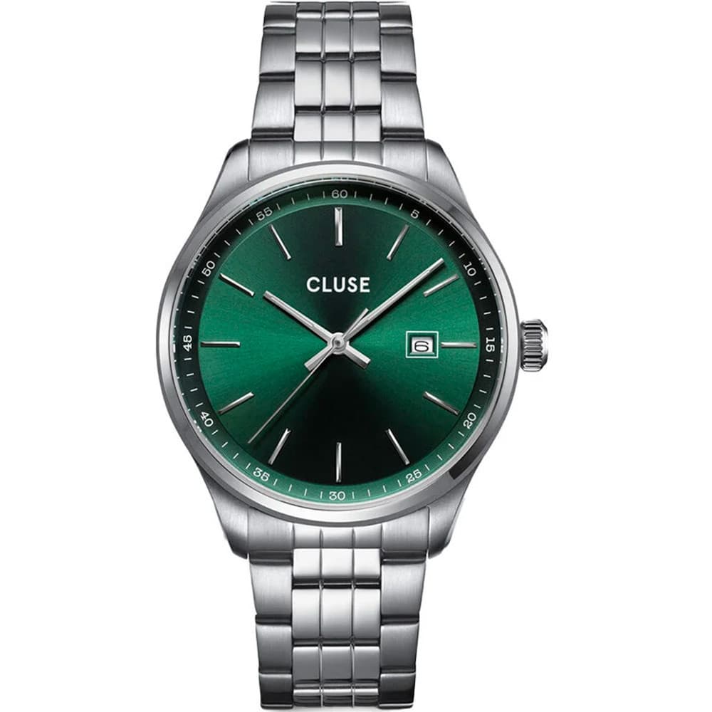 Cluse Anthéor Watch Steel Green, Silver Colour