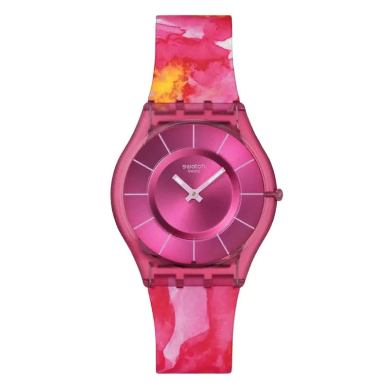 Swatch Paradise Petals — cadran rose