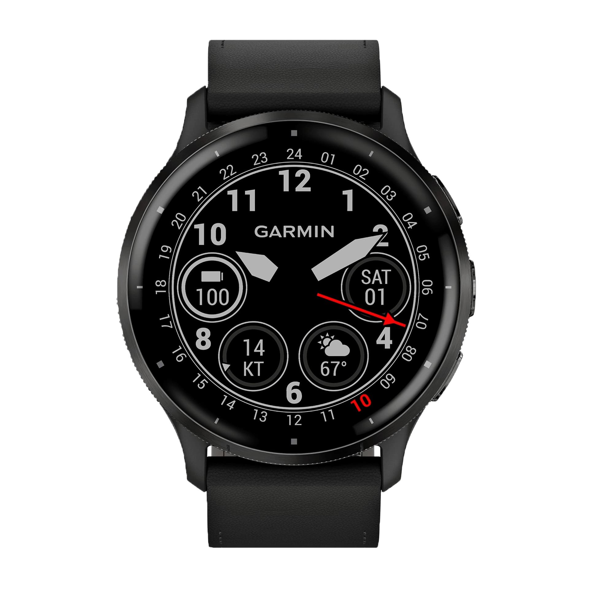 Garmin Montre connectée Garmin Venu 3 Gray bracelet cuir noir 45 mm