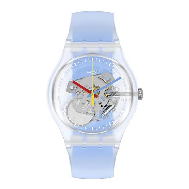 Swatch Clearly Blue Striped — cadran bleu