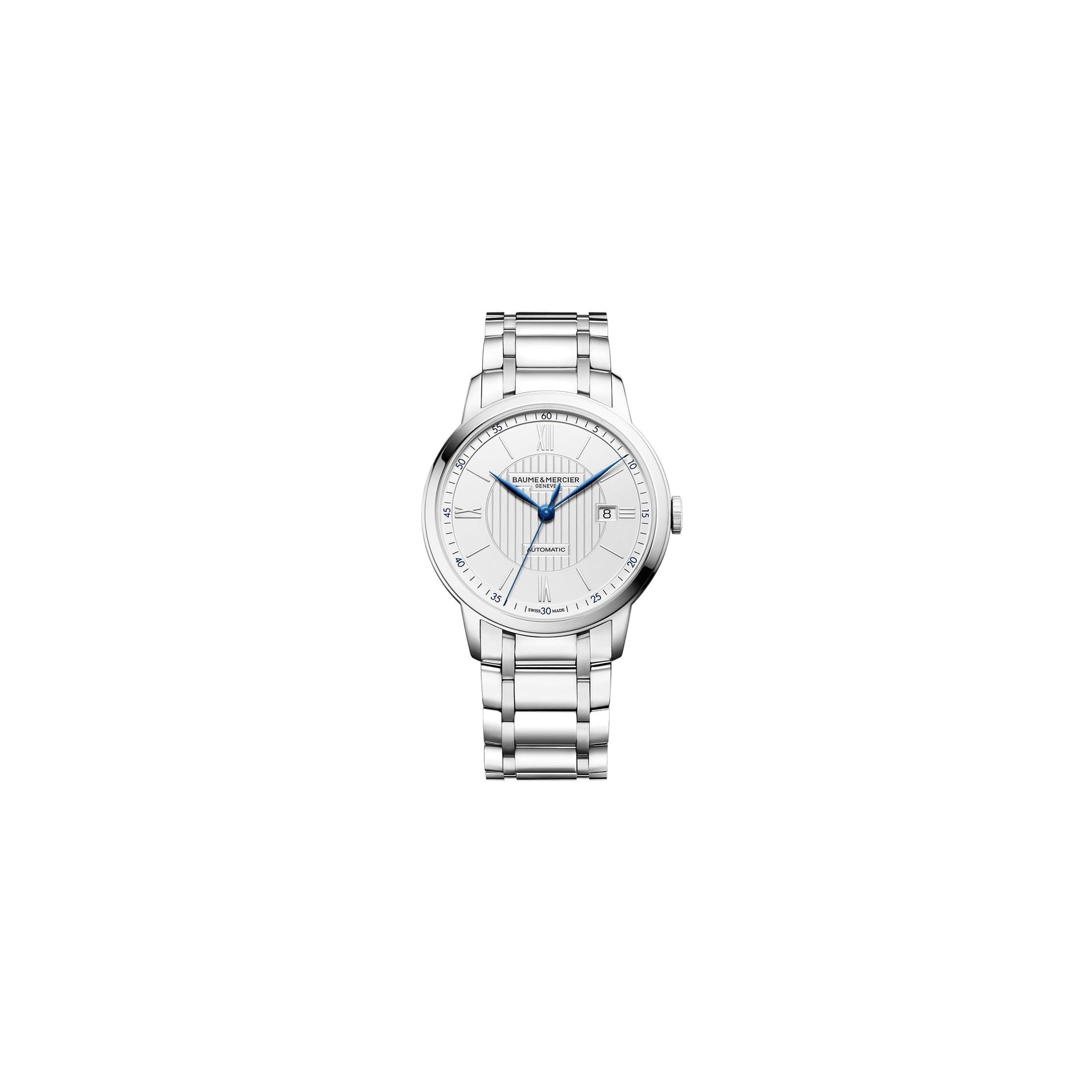 Baume & Mercier Montre Baume et Mercier Classima automatique cadran argenté bracelet acier 42 mm