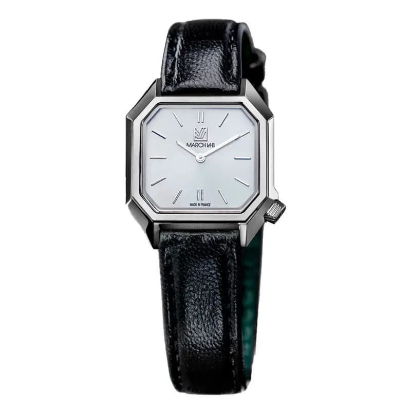 March LA.B Montre March LA.B AM2 Slim Automatique Cadran White Alligator Noir