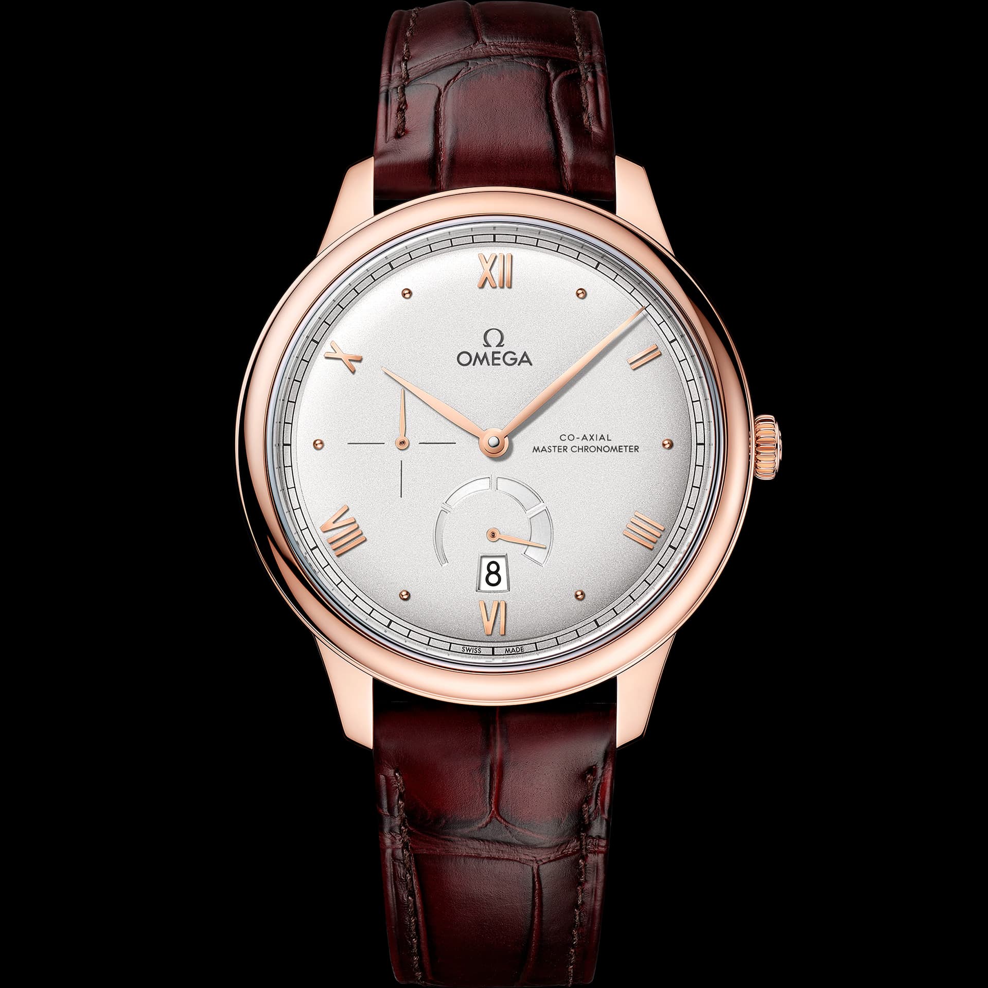 Omega De Ville 41 mm, or Sedna™ sur bracelet en cuir