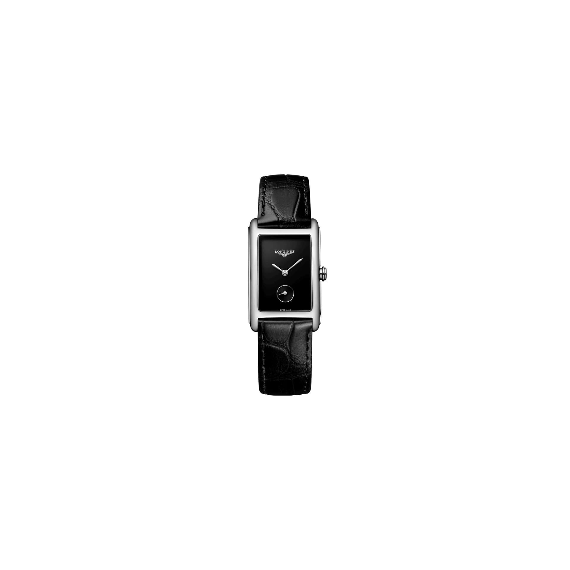 Longines Montre Longines DolceVita quartz cadran noir bracelet cuir noir 23,30 x 37 mm