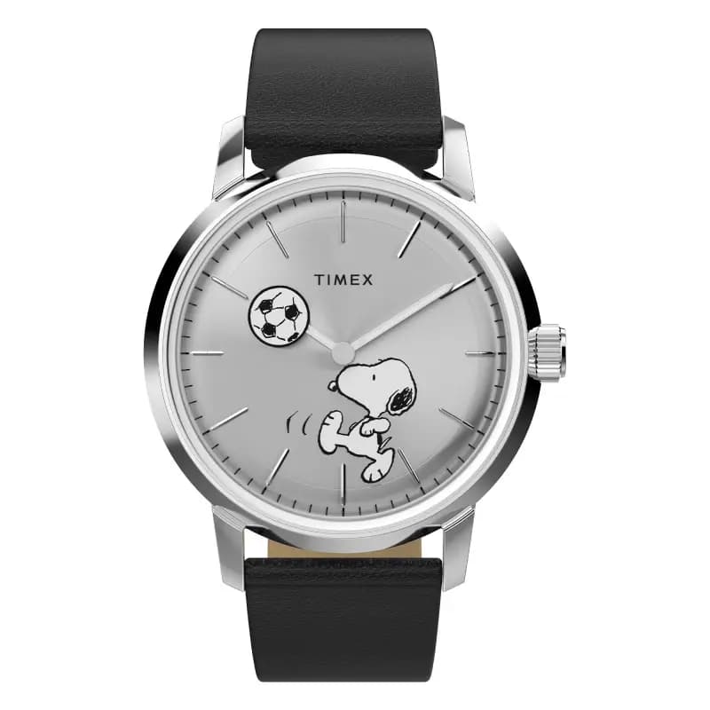 Timex Montre Peanuts x Timex Marlin Automatic Soccer 40mm Leather Strap Watch TW2Y53800