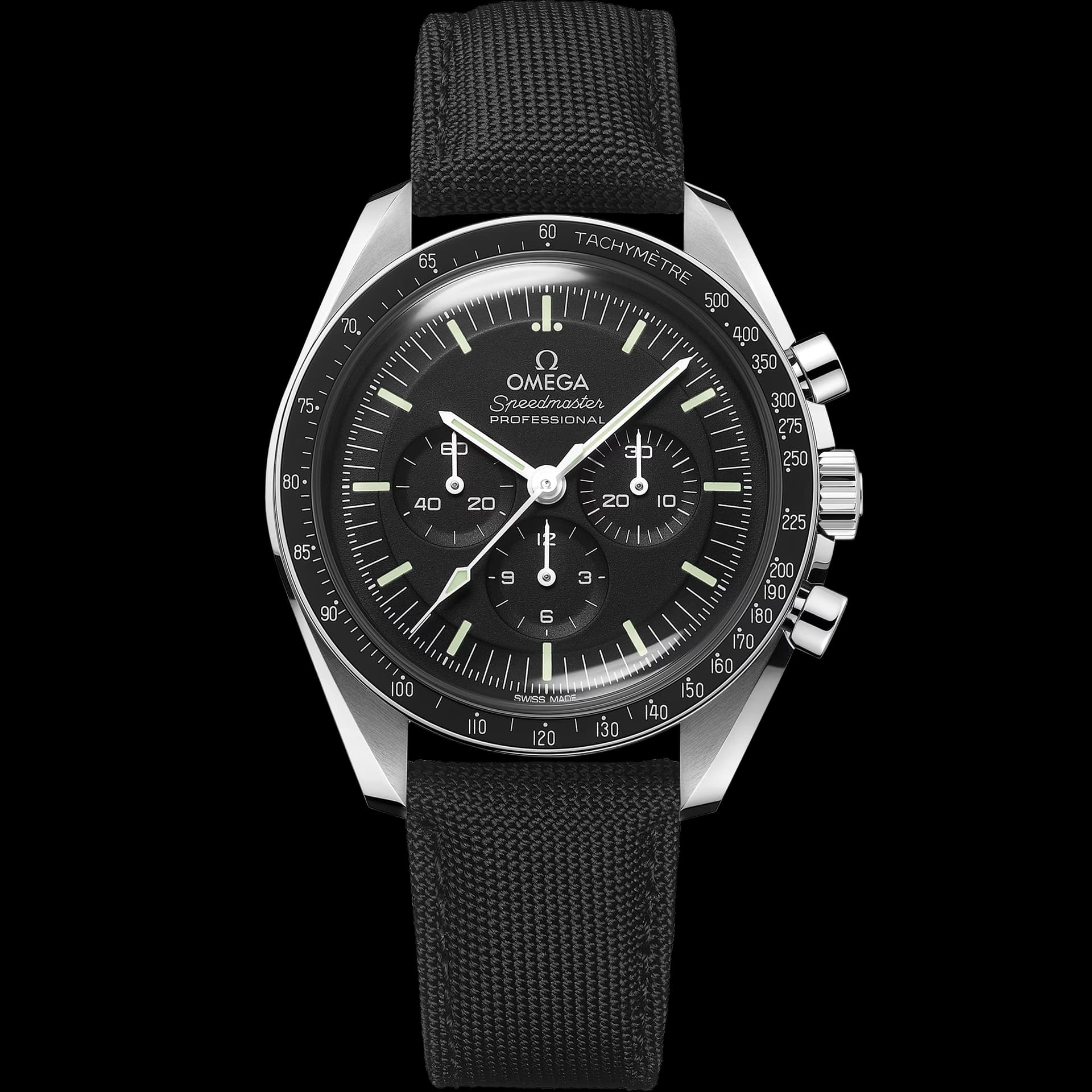 Omega Speedmaster 42 mm — bracelet tissu