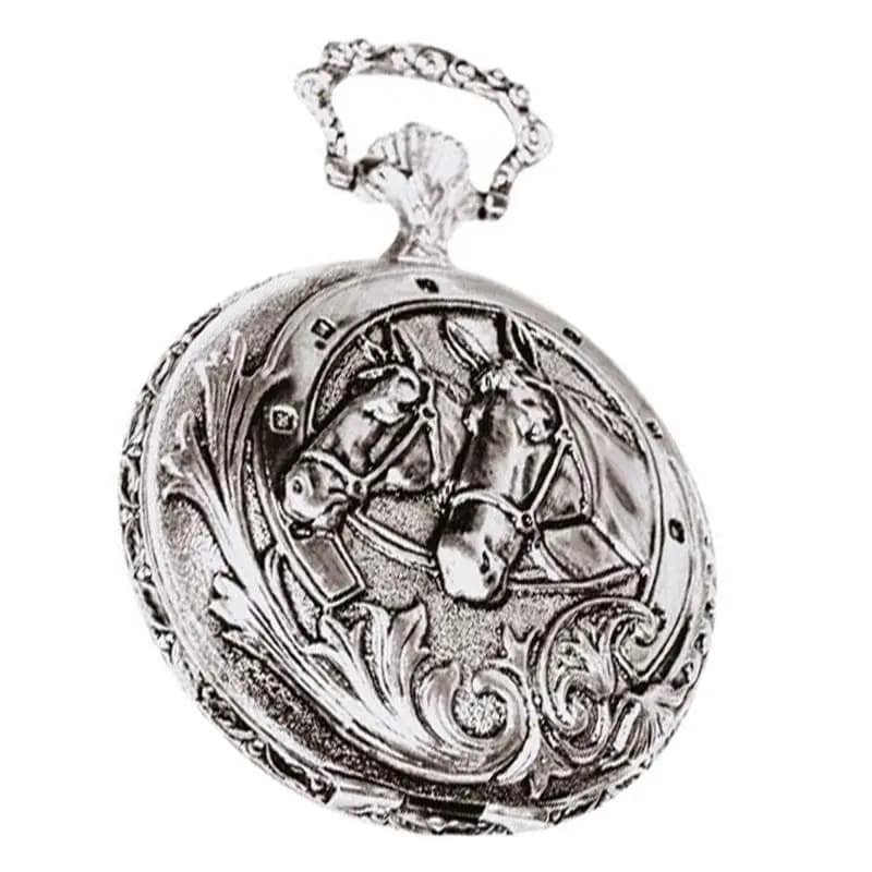 Bayard Montre Gousset Quartz Motif Chevaux L1752
