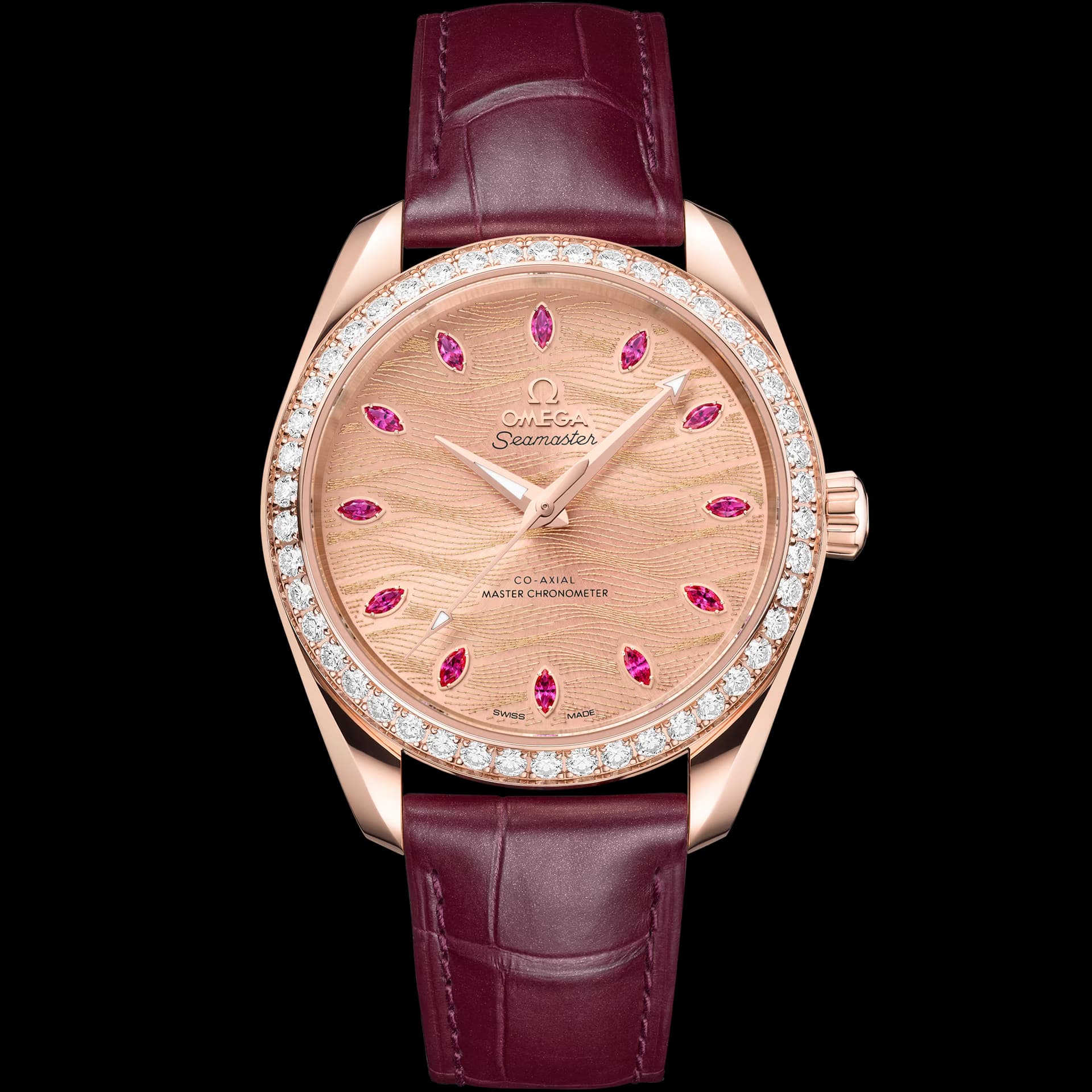 Omega Seamaster 38 mm, or Sedna™ sur bracelet en cuir