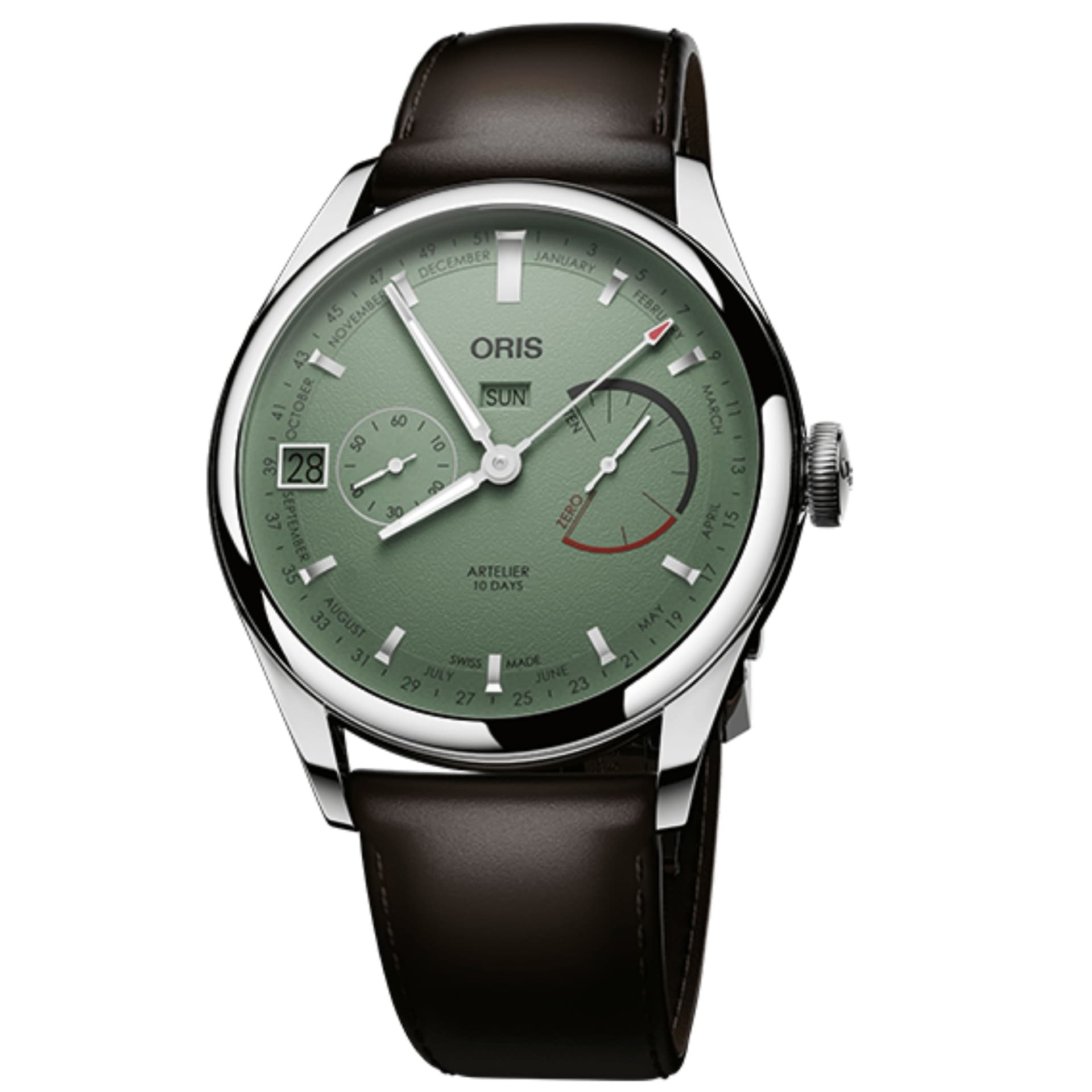Oris Montre Oris Artelier Calibre 113 cadran vert bracelet cuir 43 mm