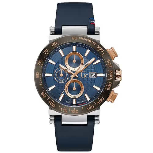 Gc Montre Homme GC en Cuir Bleu Etanche