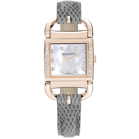 Pequignet E. Montre Pequignet Attellage Quartz - Cadran Nacre Blanc - Bracelet Gris - 5896509CD-LG