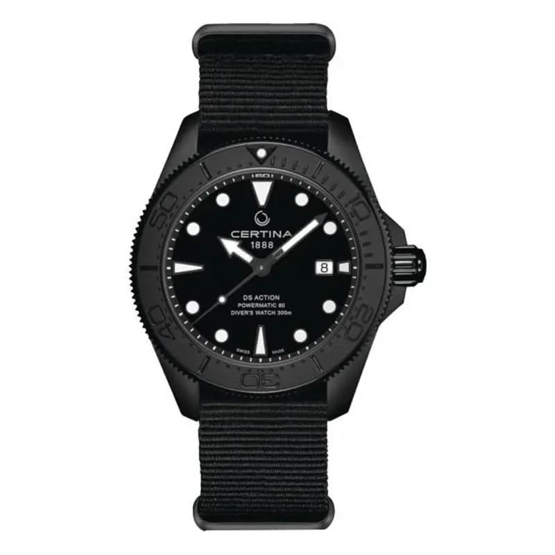 Certina Montre Certina DS Action Diver 43mm Powermatic 80 Automatique Cadran Noir