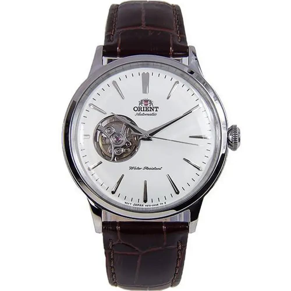 Orient Montre Automatique Orient Collection Bambino "A Cœur Ouvert" en Cuir Marron
