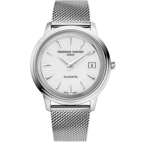 Frédérique Constant Montre Frédérique Constant Classics Moneta Solarmetre Quartz Solaire Cadran Blanc Bracelet Acier Maille Milanaise - FC-120W3S6-2