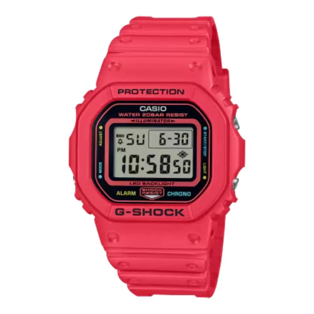 Casio DW-5600 — cadran rouge