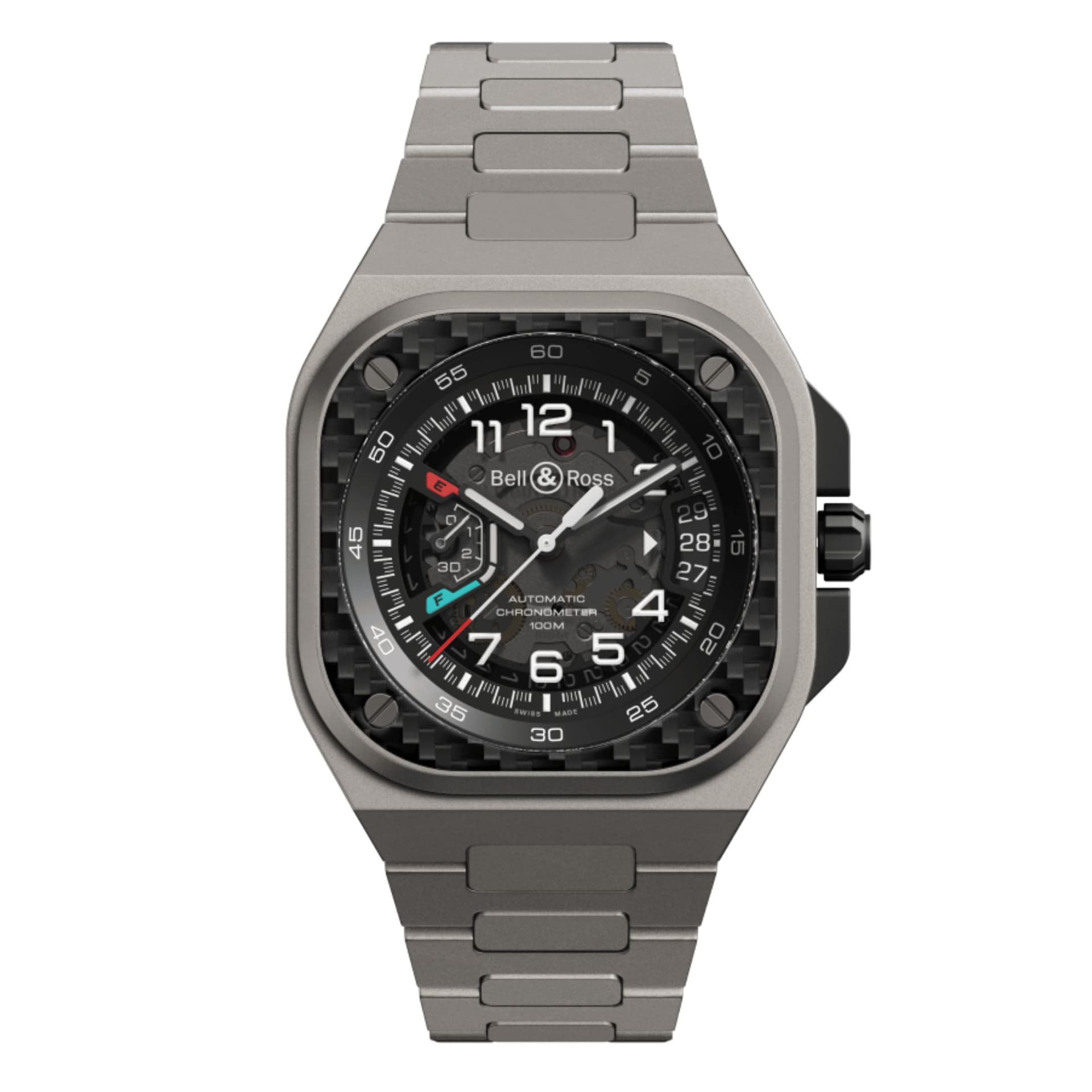 Bell & Ross Montre Bell &amp; Ross BR-X5 Racing automatique cadran noir bracelet titane 41 mm
