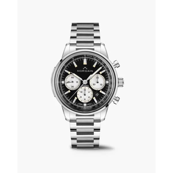 NORQAIN Montre Norqain Freedom 60 Chrono 40mm Bracelet Métal Cadran Noir