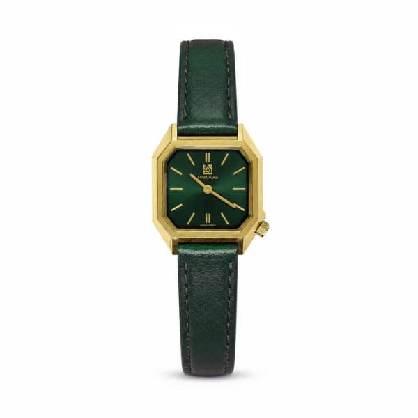 Daniel Gérard Montre Occasion March LA.B Lady Mansart PVD Cadran Forest Bracelets Cuir Vert + Noir