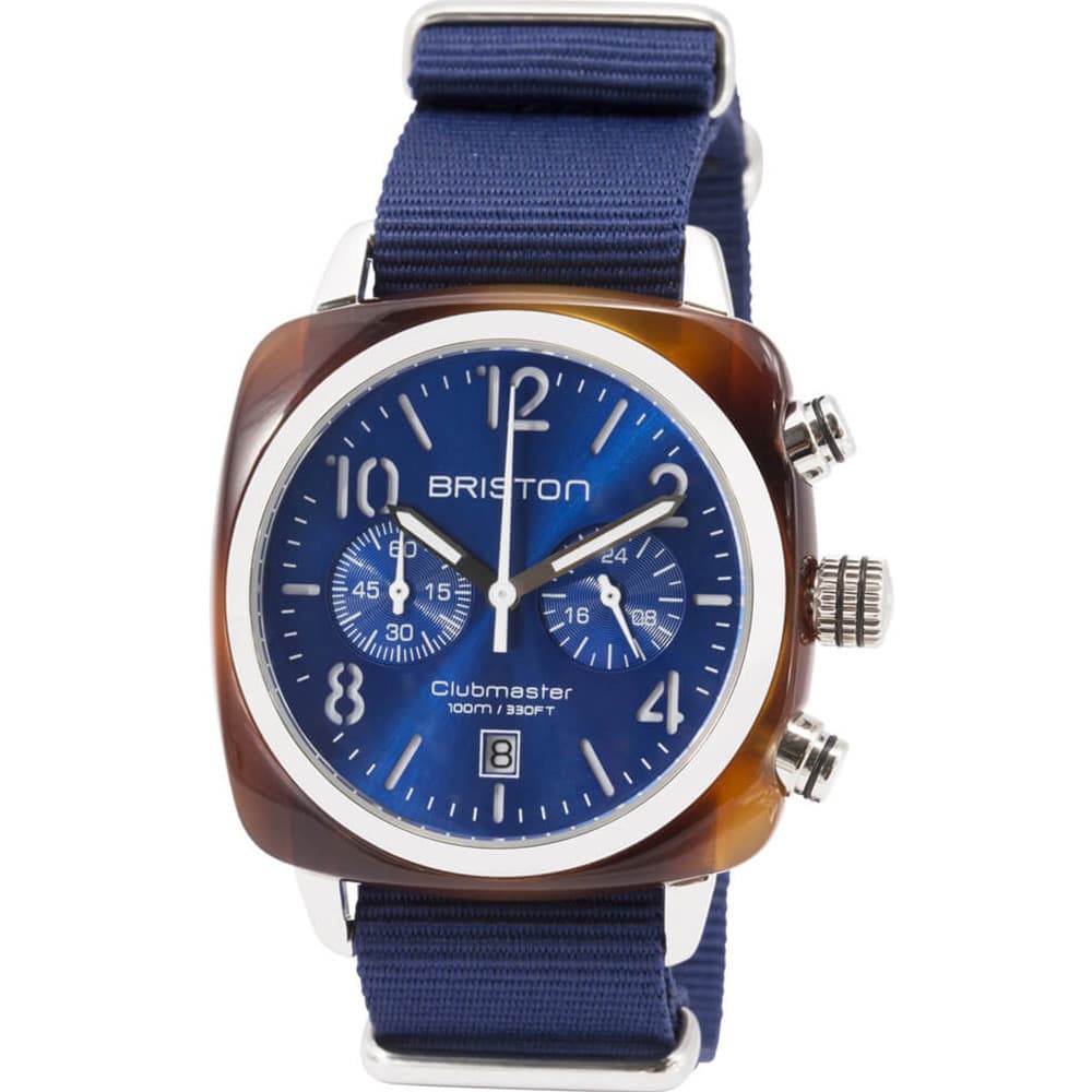 Briston Montre Briston Collection Clubmaster Classic en Nato Nylon Bleu