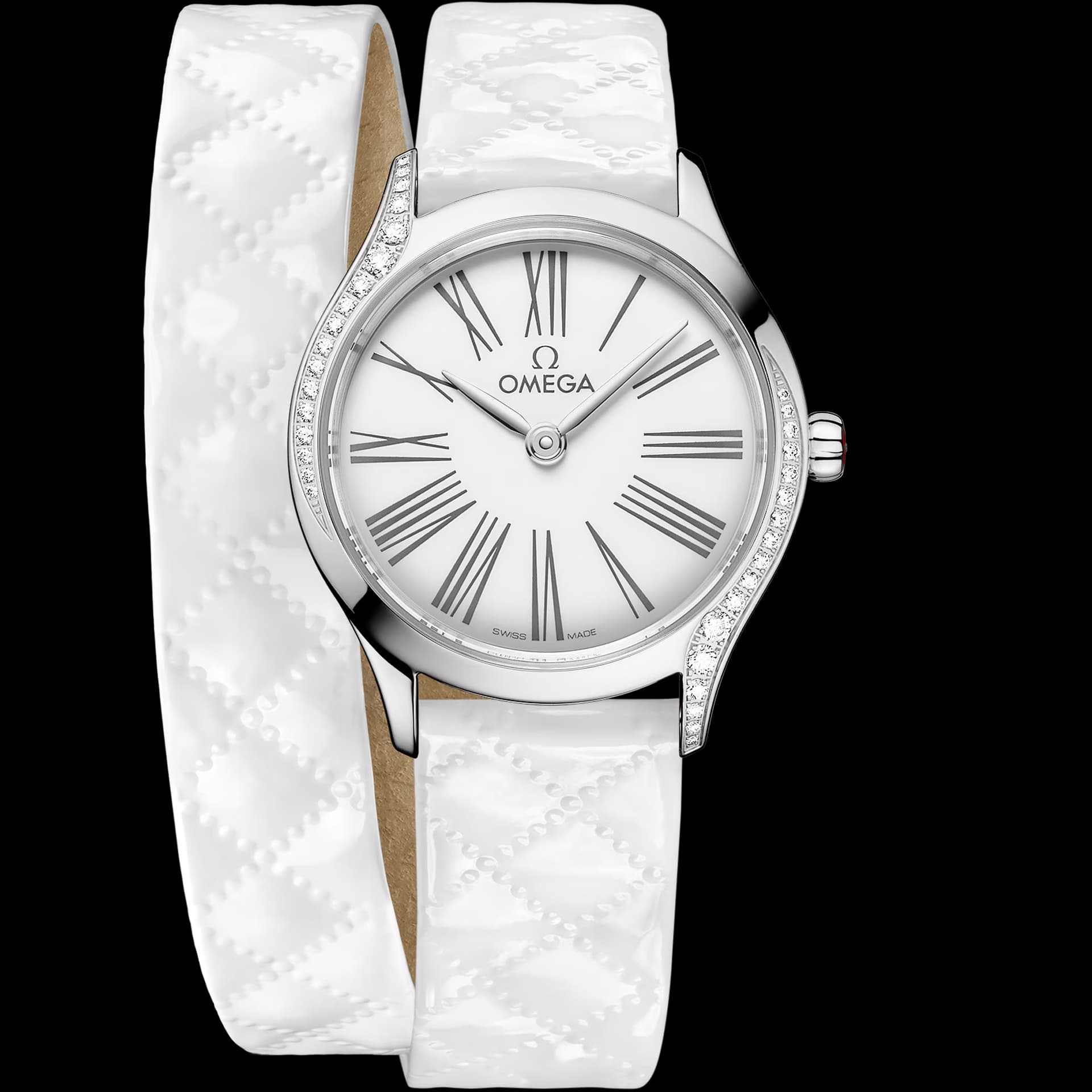 Omega De Ville 26 mm, acier sur bracelet en cuir