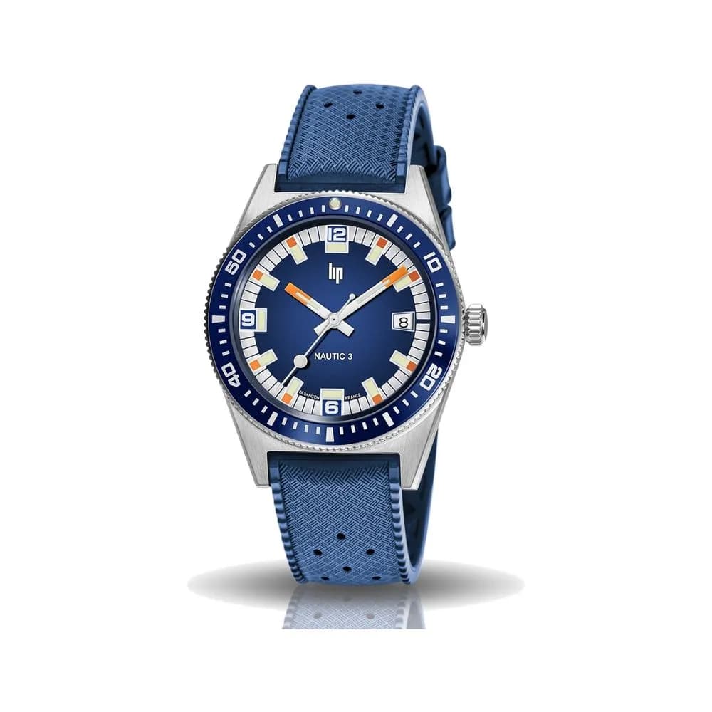 Lip Montre Lip Nautic 3 671851- Homme - cadran Bleu- 39 mm - Acier inoxydable