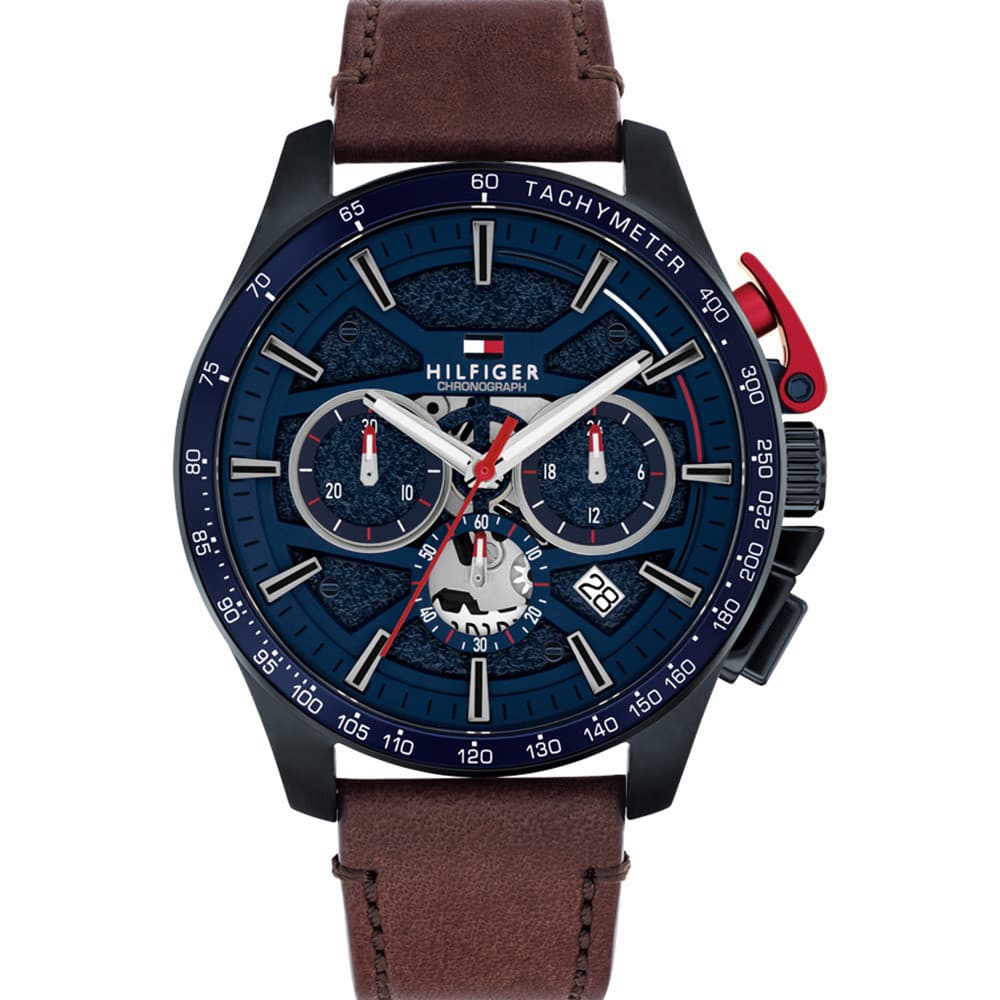 Tommy Hilfiger Montre Tommy Hilfiger Collection Bank en Cuir Marron