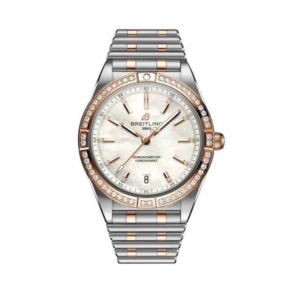 Breitling Montre Breitling Chronomat Automatic 36 Cadran Nacre Bracelet Acier inoxydable et or jaune 18 carats