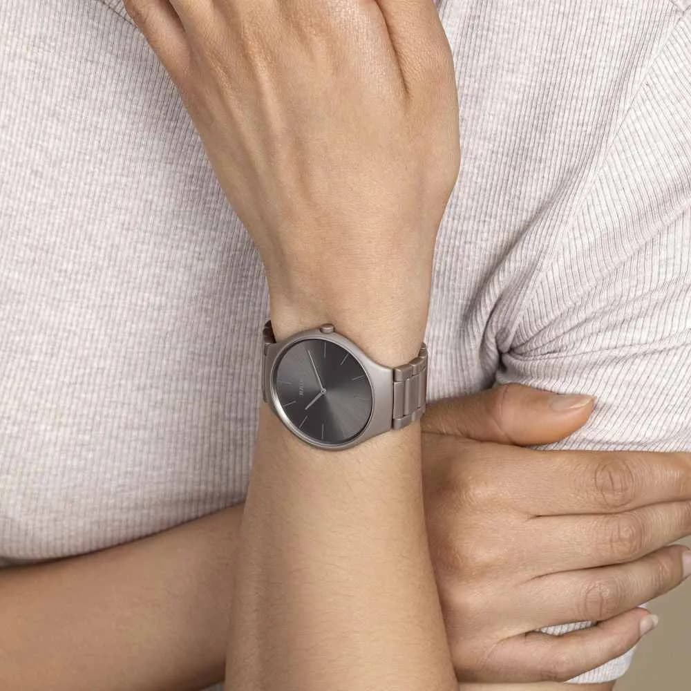 Rado True Thinline Grey Brown Natural Umber