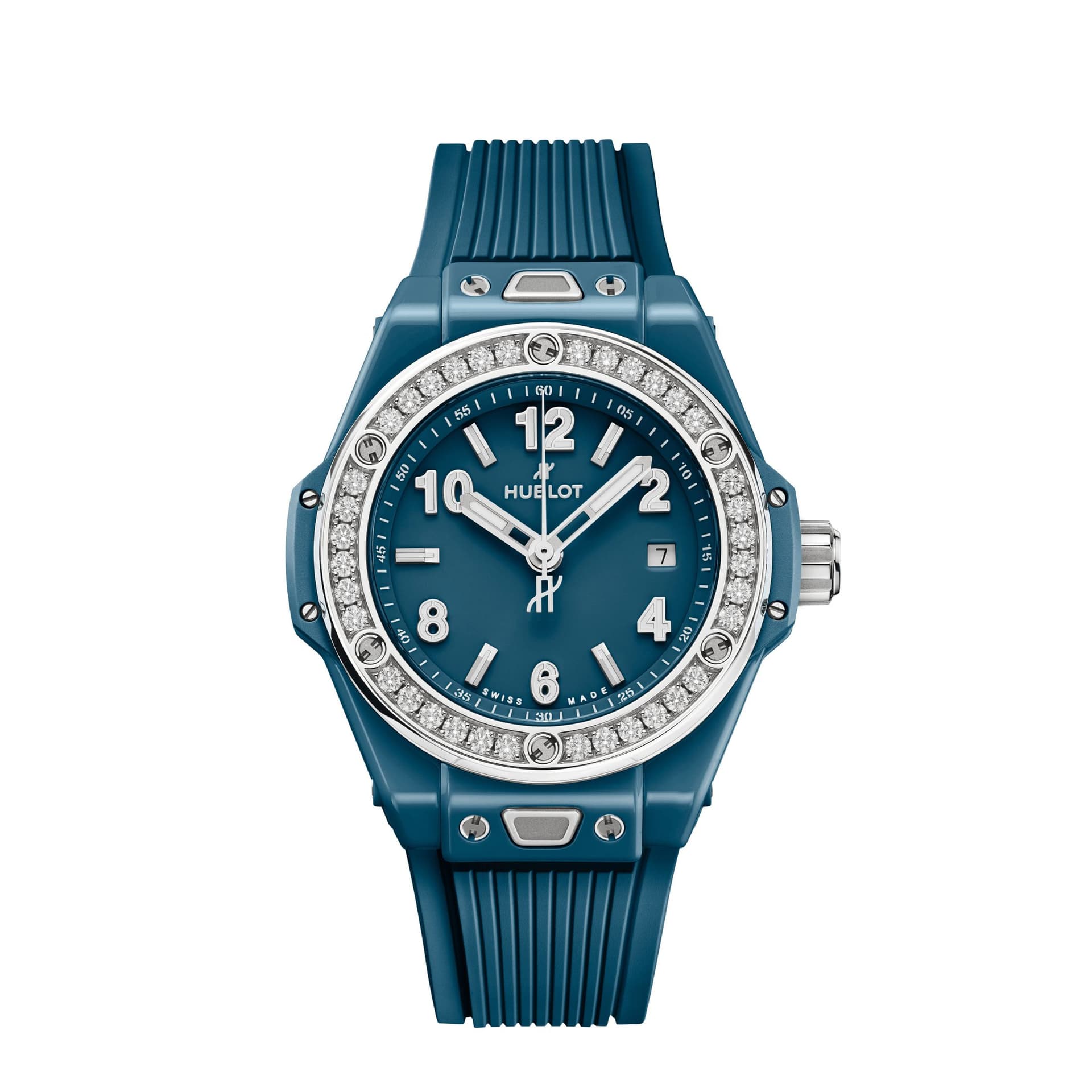 Hublot One Click Petrol Blue Ceramic Diamonds