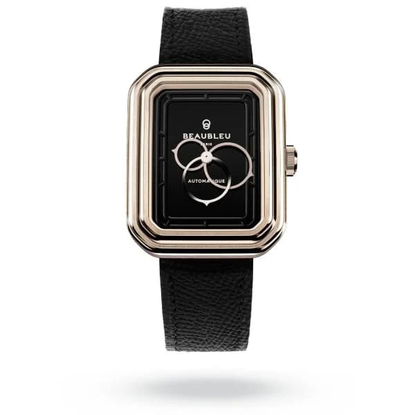 Beaubleu Montre Beaubleu Ecce Figura Onyx Bracelet Cuir Noir