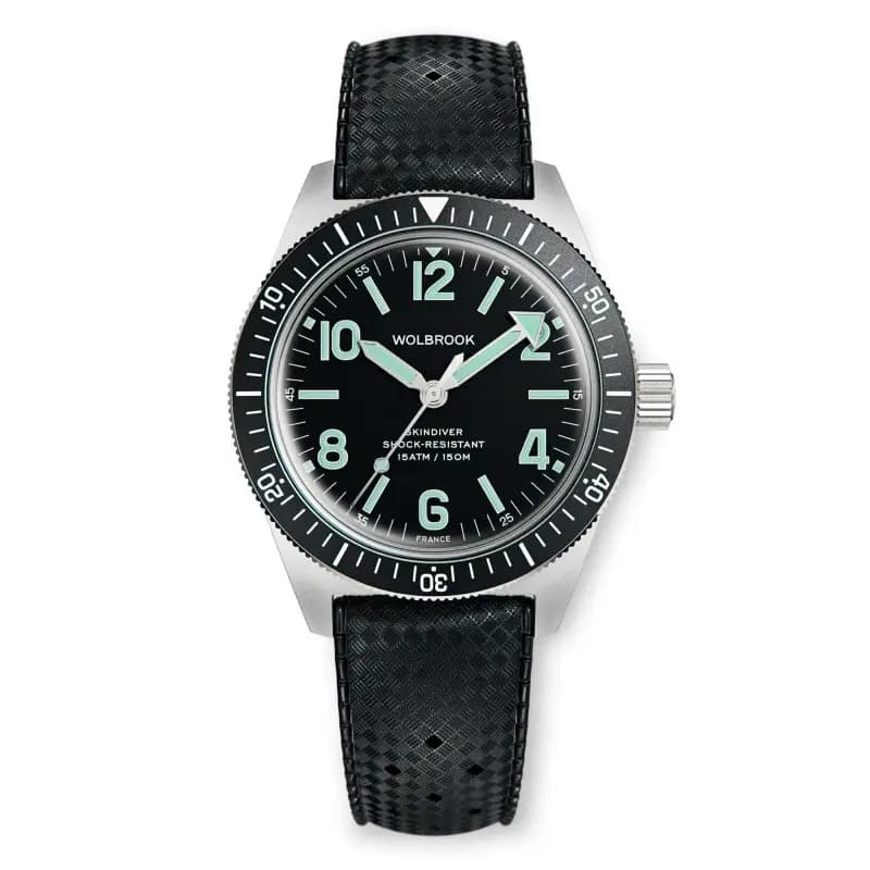 Wolbrook Montre automatique Skindiver - Lum vert & cadran noir