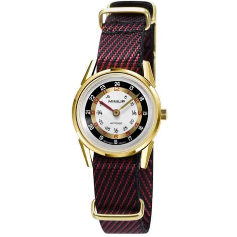 Lip Montre Lip MiniLip 671970- Femme - cadran Blanc & Doré- 29 mm - Acier PVD Doré
