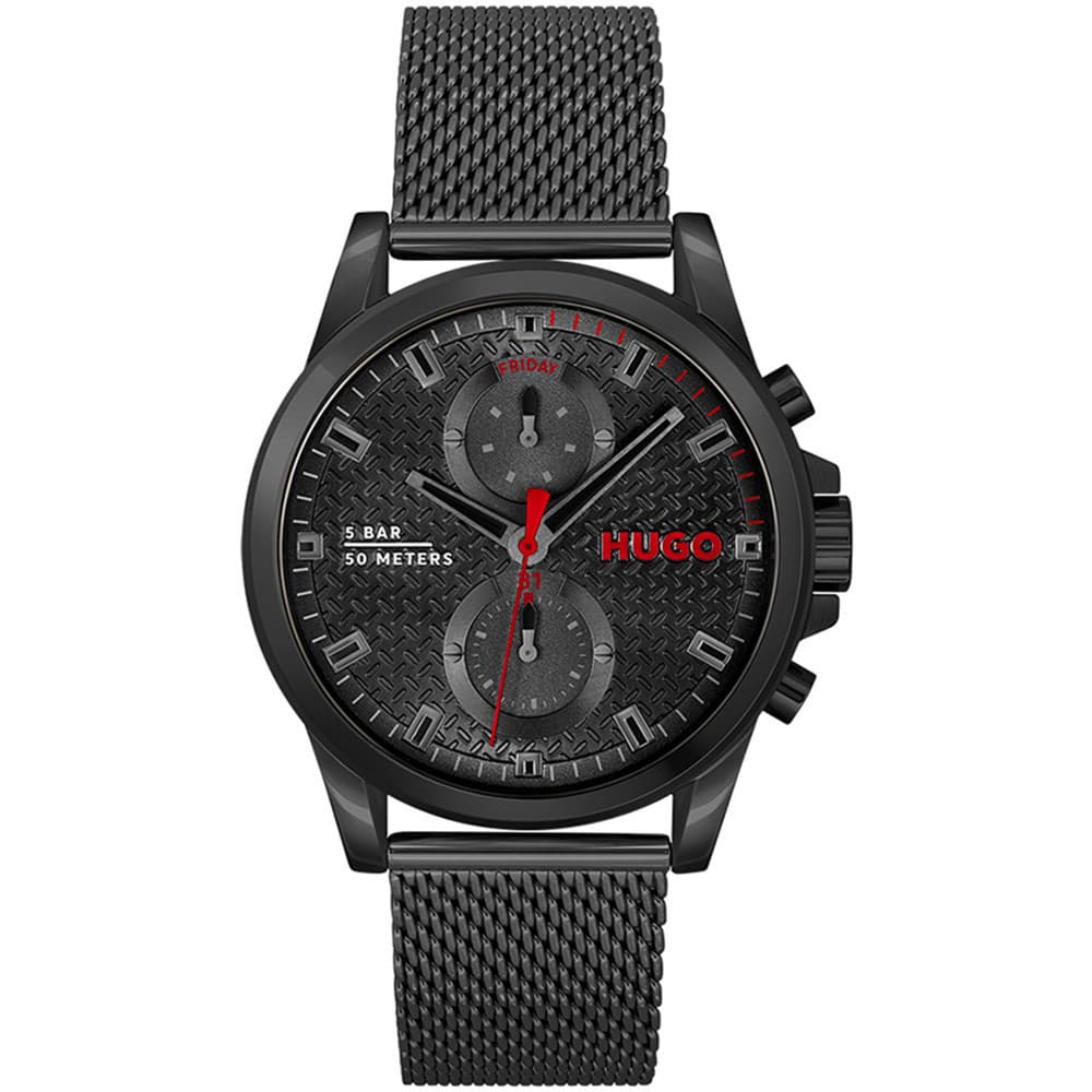 Hugo Montre Hugo Collection #Run en Acier et PVD Noir