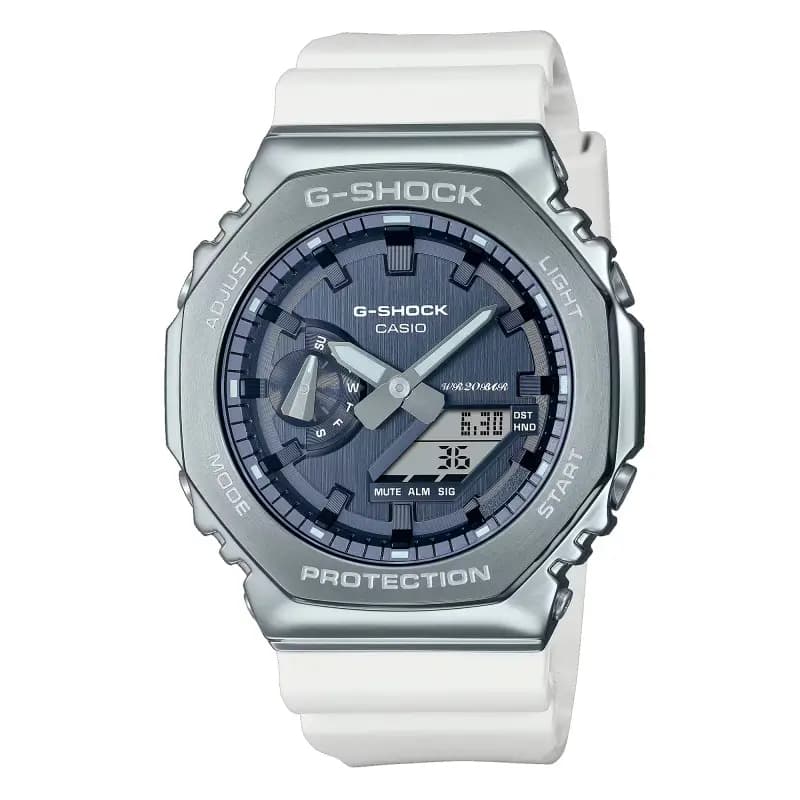 Casio G-Shock GM-2100WS — bracelet blanc