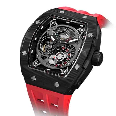 Tsar Bomba Montre Tsar Bomba - Elemental Series - Carbon Fiber Automatic - Rouge - TB8210CFII03