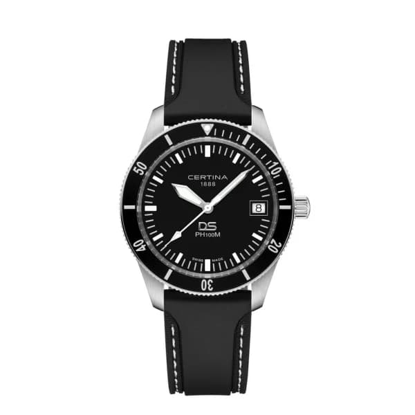 Certina Montre Certina DS PH100M 40,5mm Gent Cadran Noir Bracelet Caoutchouc