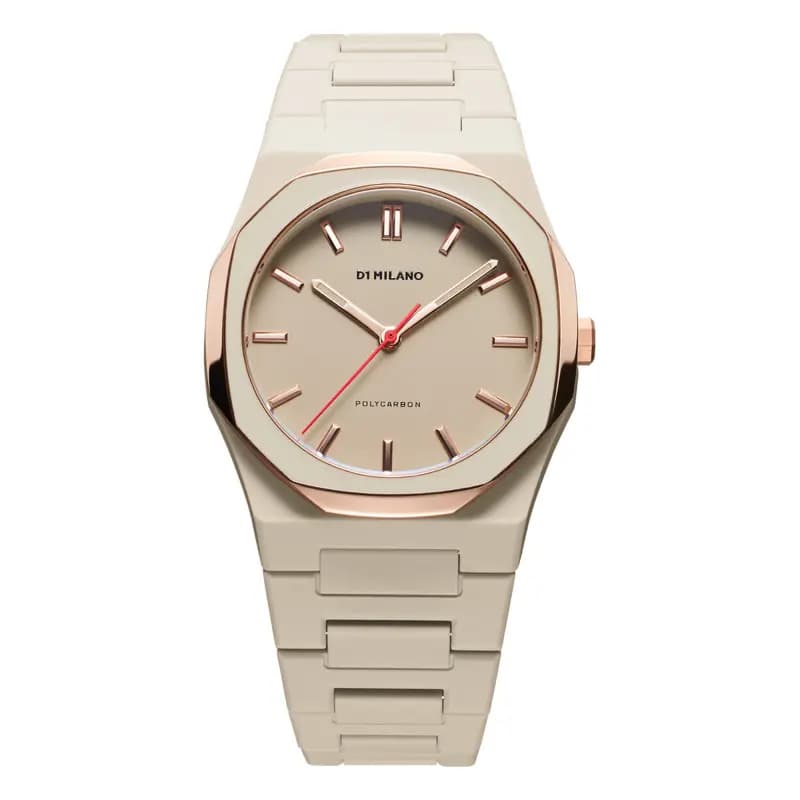 D1 Milano Montre D1 Milano Polycarbon Akebia Mesh Quartz - 37 mm- Cadran Beige - PCBU15