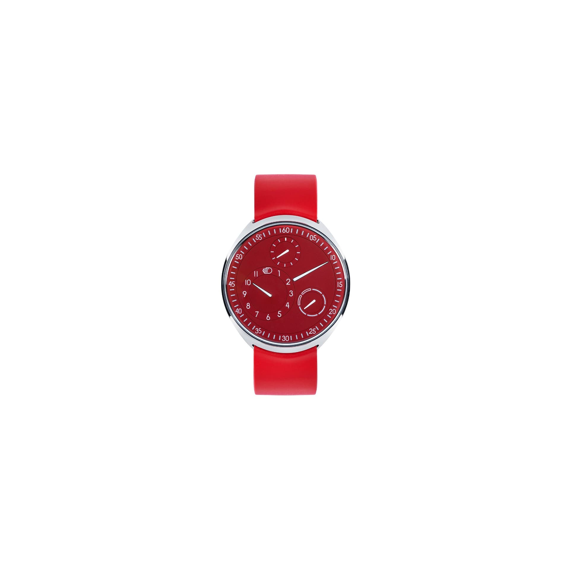 Ressence Montre Ressence Type 1 Slim RED titane automatique cadran rouge bracelet caoutchouc rouge 42 mm