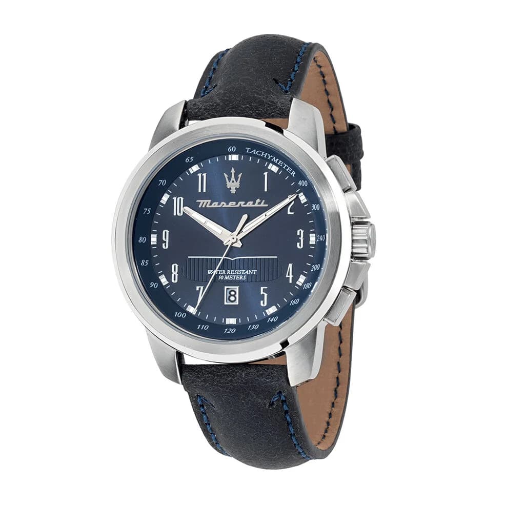 Maserati Montre Analogique Homme Maserati Cuir Bleu R8851121003