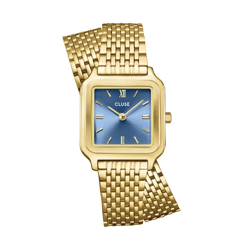 Cluse Gracieuse Petite Watch Double Steel, Kyanite Blue, Gold Colour