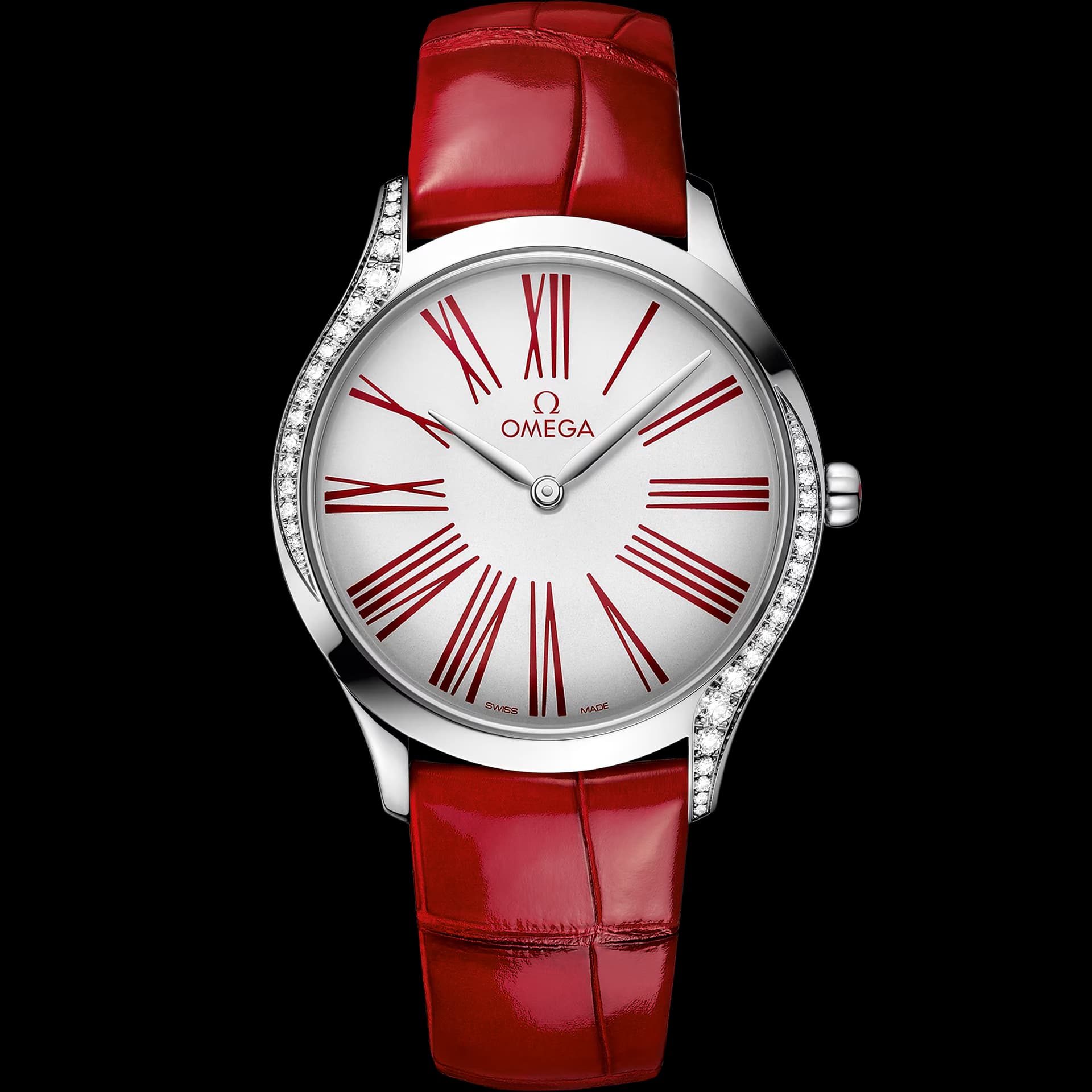 Omega De Ville 36 mm, acier sur bracelet en cuir