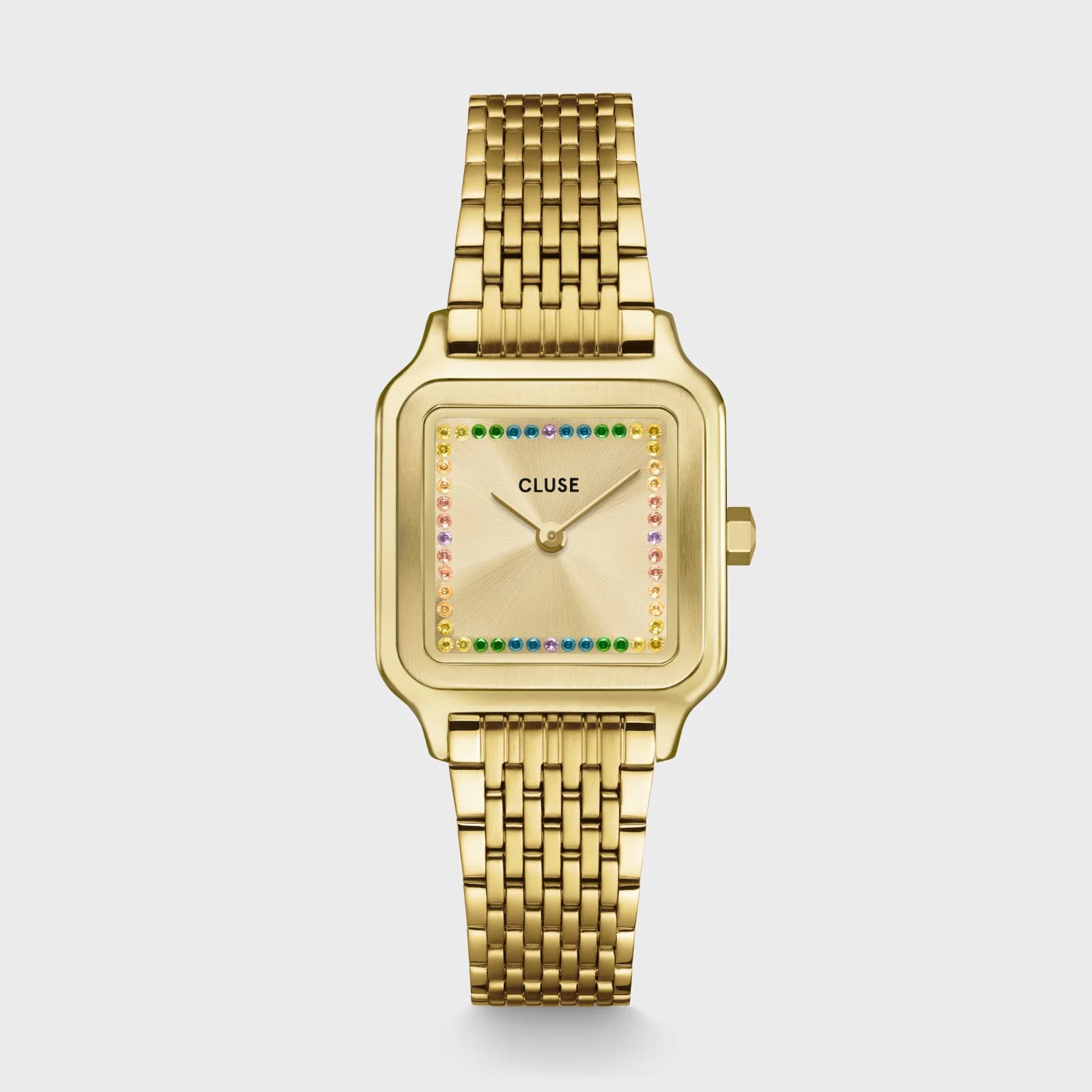 Cluse Gracieuse Petite Watch Steel, Rainbow stones, Gold Colour