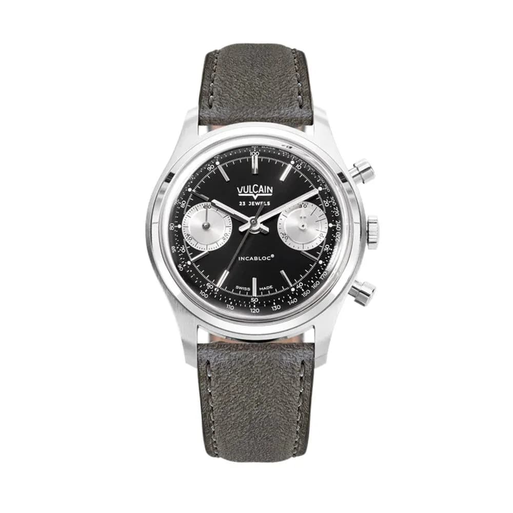Vulcain Chronograph Noir et Argent- 38MM