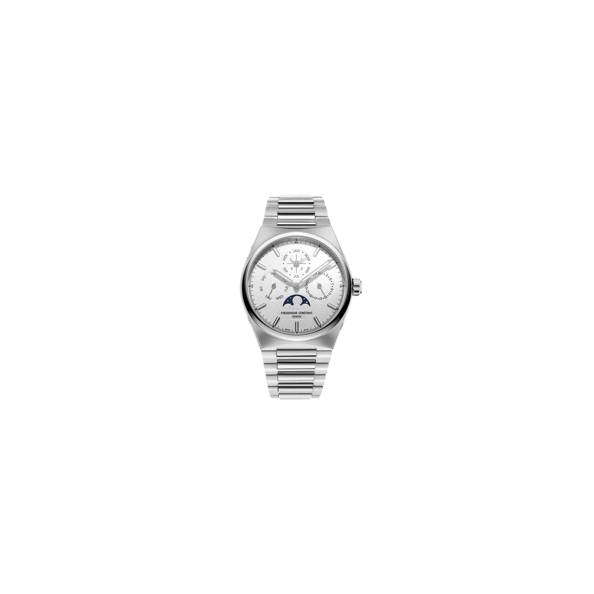 Frédérique Constant Montre Frédérique Constant Highlife automatique calendrier perpétuel cadran blanc bracelet acier 41 mm