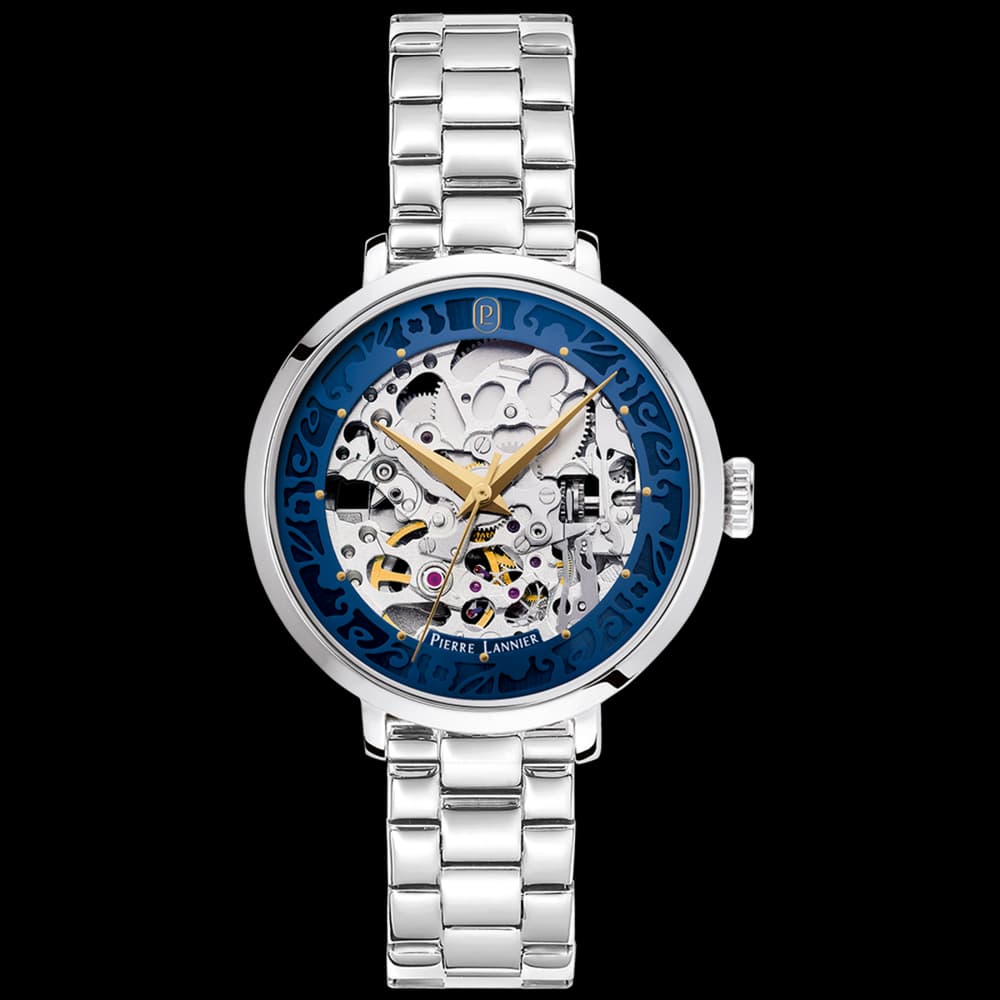 Pierre Lannier Montre automatique Femme Automatic Argenté, Bleu foncé
