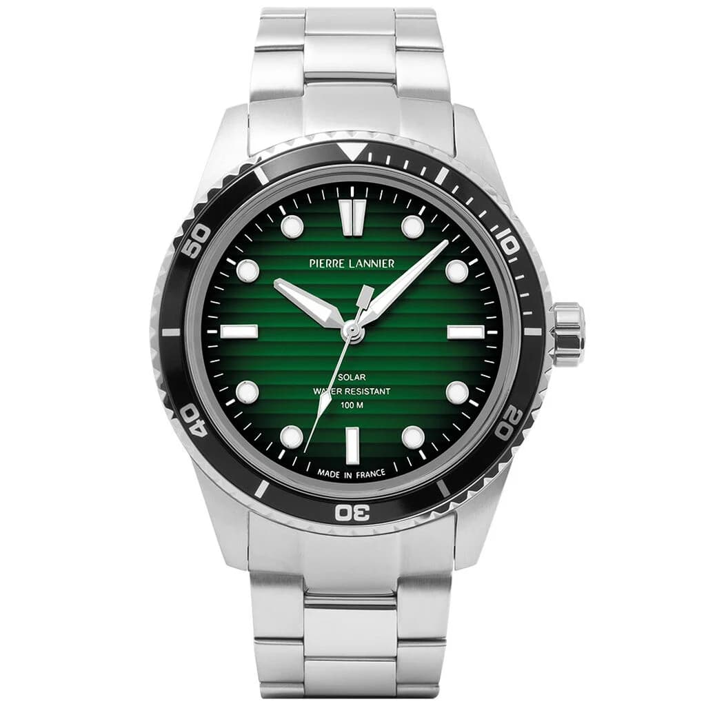 Pierre Lannier Montre Solaire Pierre Lannier Collection Inti en Acier Argenté